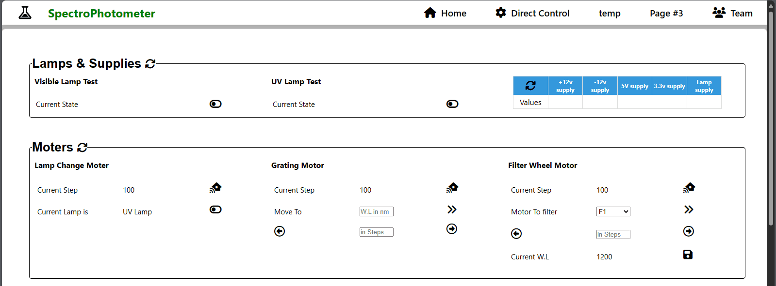 Spectrophotometer control async webpage - image 1